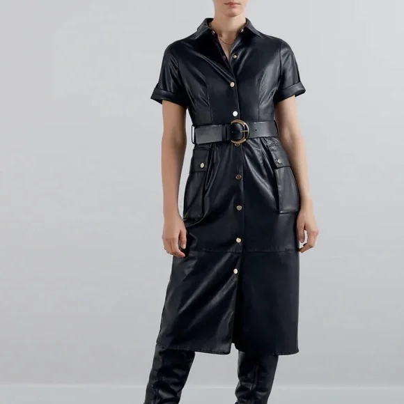 Zara | Dresses | Last Chance Zara Faux Leather Belted Snap Button Dress Nwot Xs | Poshmark Zara | Dresses | Last Chance Zara Faux Leather Belted Snap Button Dress Nwot Xs | Poshmark